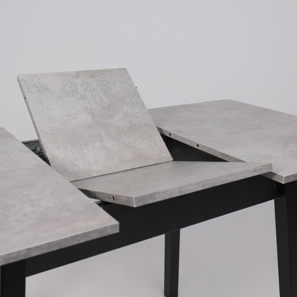 Изображение товара Обеденный стол Мамадома Tirk Radial-94 раздвижной 94-126x64 (серый сланец/черный)