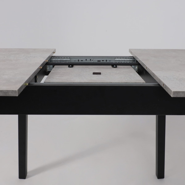 Изображение товара Обеденный стол Мамадома Tirk Radial-94 раздвижной 94-126x64 (серый сланец/черный)