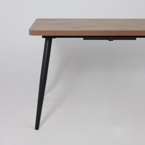 Изображение товара Обеденный стол Мамадома Borg Radial-120 раздвижной 120-160x80 (дуб веллингтон/черный)