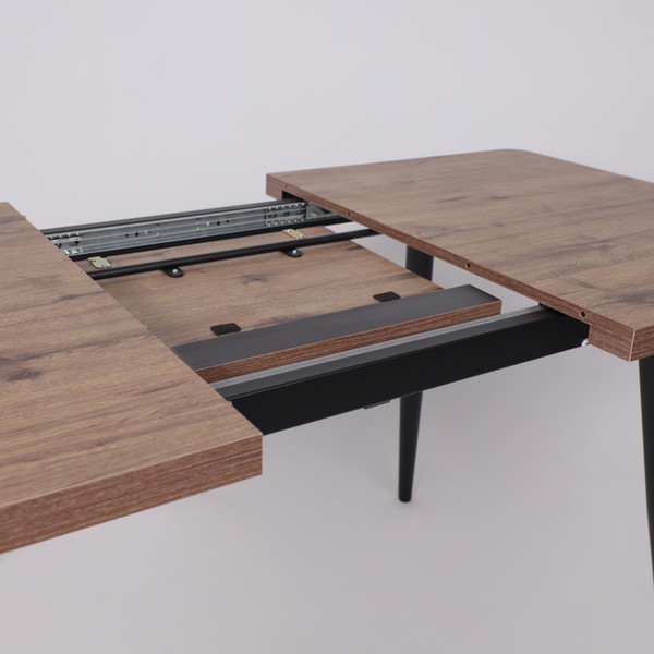 Изображение товара Обеденный стол Мамадома Borg Radial-120 раздвижной 120-160x80 (дуб веллингтон/черный)