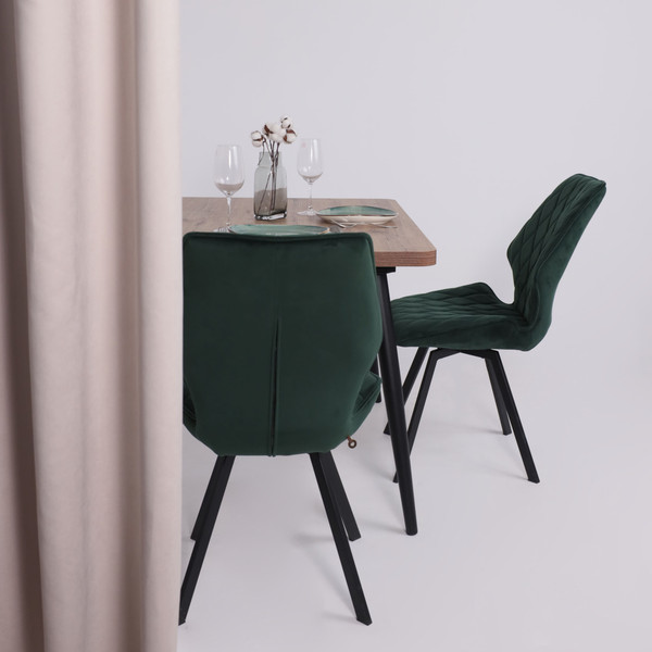 Изображение товара Обеденный стол Мамадома Borg Radial-120 раздвижной 120-160x80 (дуб веллингтон/черный)