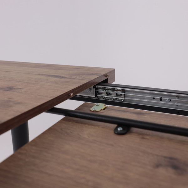 Изображение товара Обеденный стол Мамадома Borg Radial-120 раздвижной 120-160x80 (дуб веллингтон/черный)