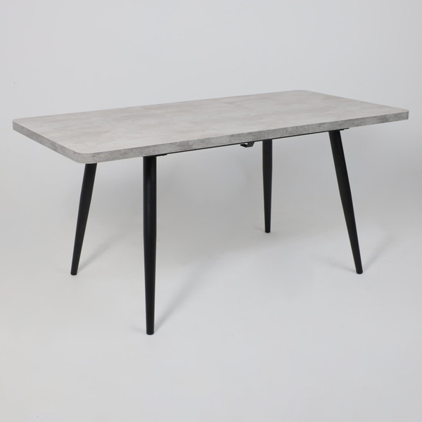 Изображение товара Обеденный стол Мамадома Borg Radial-120 раздвижной 120-160x80 (серый сланец/черный)