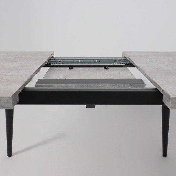 Изображение товара Обеденный стол Мамадома Borg Radial-120 раздвижной 120-160x80 (серый сланец/черный)