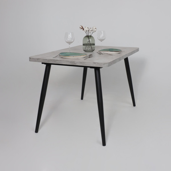 Изображение товара Обеденный стол Мамадома Borg Radial-120 раздвижной 120-160x80 (серый сланец/черный)