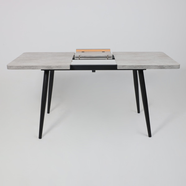 Изображение товара Обеденный стол Мамадома Borg Radial-120 раздвижной 120-160x80 (серый сланец/черный)