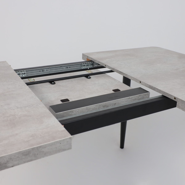 Изображение товара Обеденный стол Мамадома Borg Radial-120 раздвижной 120-160x80 (серый сланец/черный)