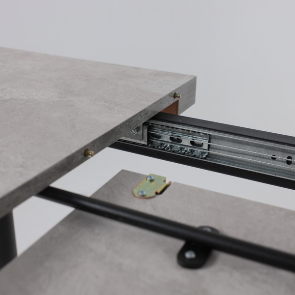 Изображение товара Обеденный стол Мамадома Borg Radial-120 раздвижной 120-160x80 (серый сланец/черный)