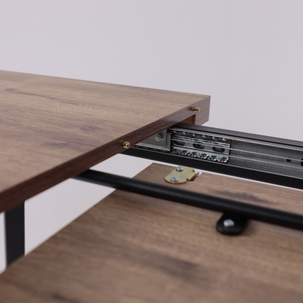 Изображение товара Обеденный стол Мамадома Borg-120 раздвижной 120-160х80 (дуб веллингтон/черный)