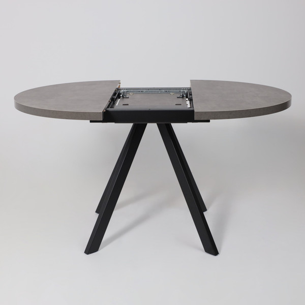 Изображение товара Обеденный стол Мамадома Рондо М-100 круглый раздвижной 100-135 (дымчатая керамика/черный)