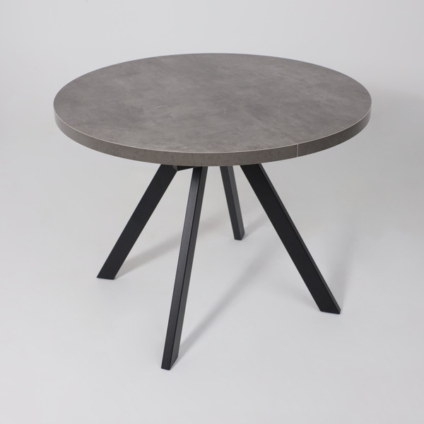 Изображение товара Обеденный стол Мамадома Рондо М-100 круглый раздвижной 100-135 (дымчатая керамика/черный)