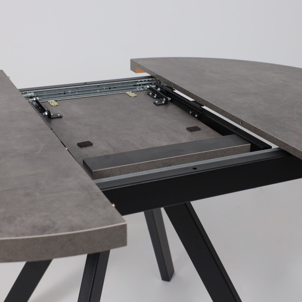 Изображение товара Обеденный стол Мамадома Рондо М-100 круглый раздвижной 100-135 (дымчатая керамика/черный)