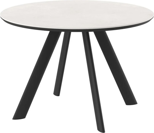 Изображение товара Обеденный стол Мамадома Rondy-116 круглый нераздвижной (Krater Perla Premium Cer/черный)