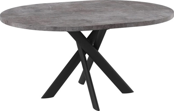 Изображение товара Обеденный стол Мамадома Ronaldo-120 круглый раздвижной 120-160 (дымчатая керамика/черный)