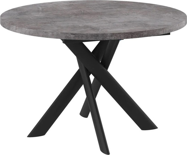 Изображение товара Обеденный стол Мамадома Ronaldo-120 круглый раздвижной 120-160 (дымчатая керамика/черный)