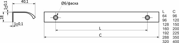 Изображение товара Ручка для мебели AKS Monblan 128/150 (бронза, 2 шт)