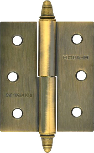 Изображение товара Петля дверная Нора-М 610-3 75x63x2.5 AВ (правая, бронза покр.)