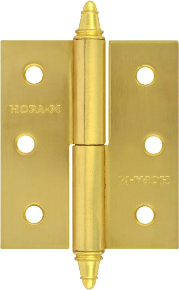 Изображение товара Петля дверная Нора-М 610-3 75x63x2.5 SВ (левая, матовая латунь покр.)