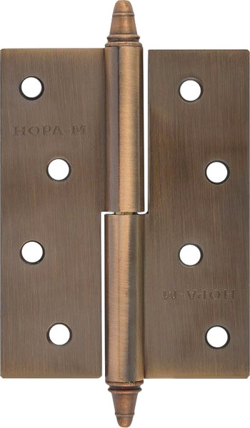 Изображение товара Петля дверная Нора-М 610-4 100x75x2.5 AC (левая, медный покр.)