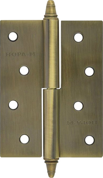 Изображение товара Петля дверная Нора-М 610-4 100x75x2.5 AВ (левая, бронза старая покр.)