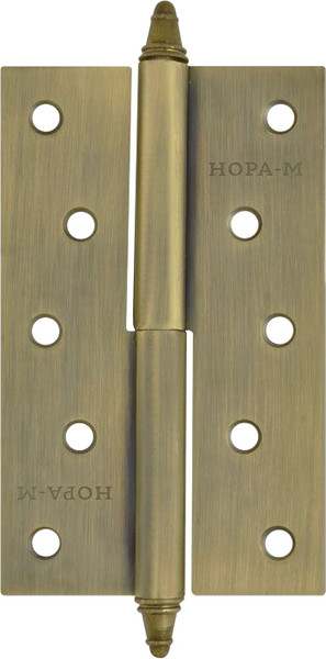 Изображение товара Комплект петель дверных Нора-М 610-5 125x75x2.5 (левая, матовая бронза покр.)