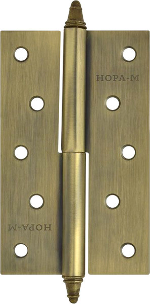 Изображение товара Комплект петель дверных Нора-М 610-5 125x75x2.5 AВ (правая, старая бронза покр.)