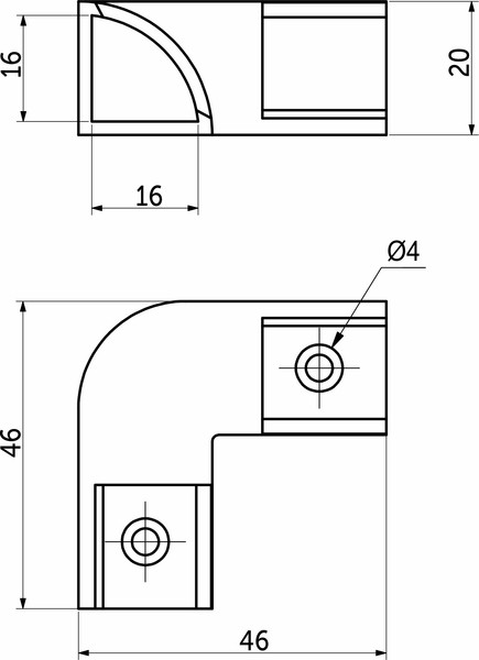 Изображение товара Угол профиля для светодиодной ленты AKS Orion-1616C / 81 804 (белый)