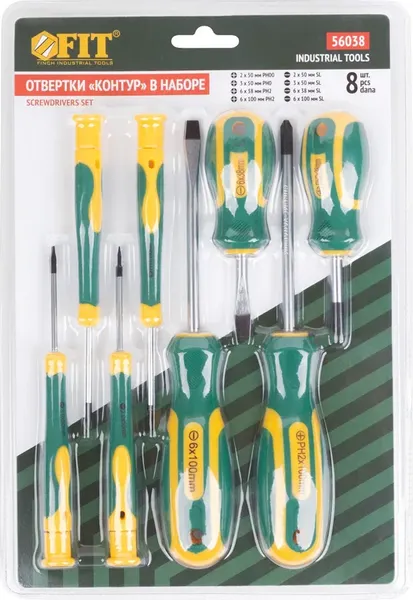 Изображение товара Набор отверток FIT Контур / 56038 (8шт)