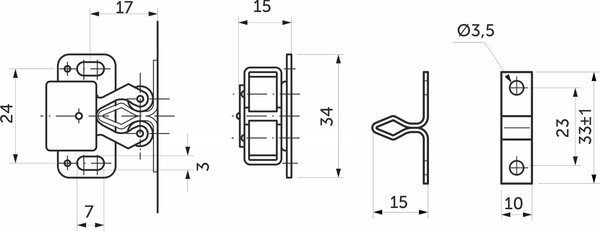 Изображение товара Защелка мебельная AKS С ответной планкой / 39 476 (коричневый)