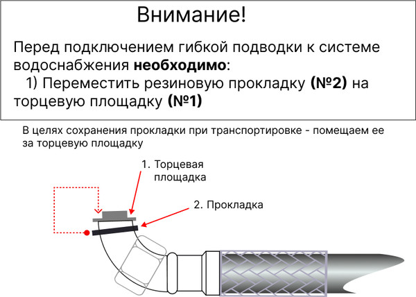 Изображение товара Гибкая подводка Центр Сантехники ГП002140