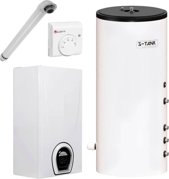 Изображение товара Комплект газового котла с бойлером Federica Bugatti 25 Cond B (с бойлером косвенного нагрева S-Tank BER 150)