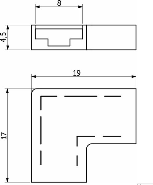 Изображение товара Контроллер для светодиодной ленты AKS 8mm угловой / 109 237