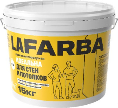 Изображение товара Краска LaFarba Для стен и потолков ВД-АК-201 (15кг, белый)