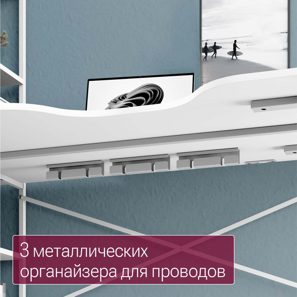 Изображение товара Компьютерный стол Millwood Бостон 1600х800 / 51742_b_b_2 (белый металл/белый)