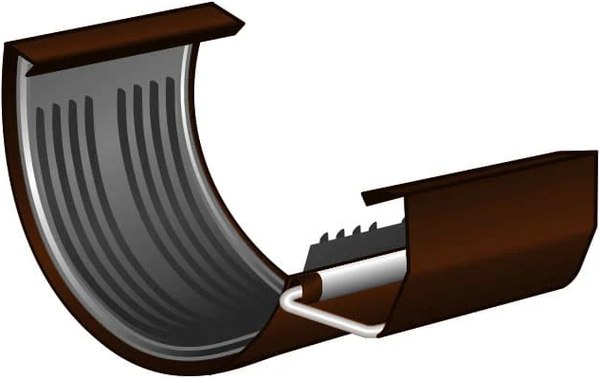 Изображение товара Соединитель желобов Скайпрофиль Металлический 120х63 (RAL 8017)