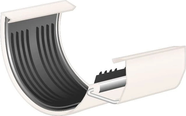 Изображение товара Соединитель желобов Скайпрофиль Металлический 120х63 (RAL 9003)