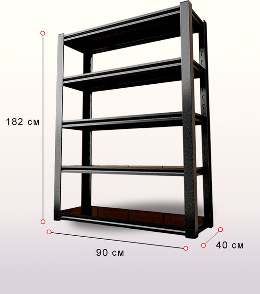 Изображение товара Стеллаж металлический Modular Shelving 90x40x182/5B