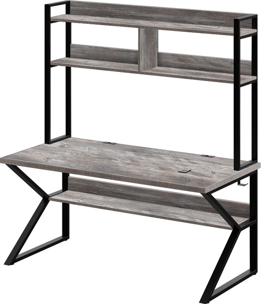 Изображение товара Письменный стол Millwood Кембридж 1600х800 / 51664_pas_ch_6 (сосна пасадена/металл черный)