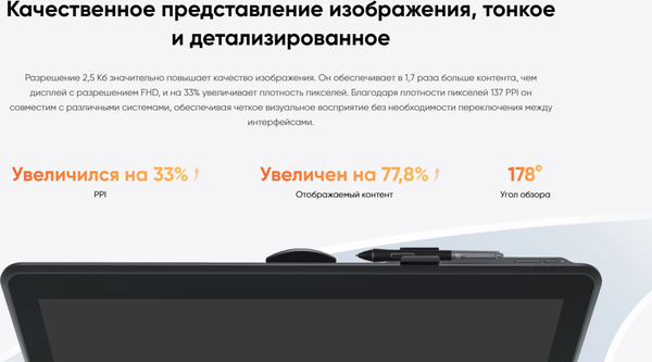 Изображение товара Графический планшет XP-Pen Artist 22 Pro 2.5K / MD220QH-EU