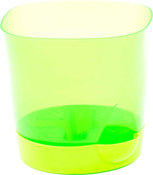 Изображение товара Вазон Полесье №2 с поддонником / 75505 (1.4л, прозрачный/зеленый/лимонный)