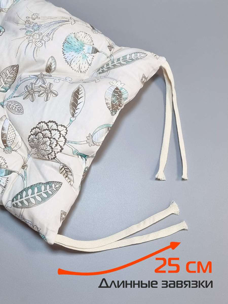 Изображение товара Подушка на стул MATEX Homely Бирюзовые Листочки / 68-051 (4шт)