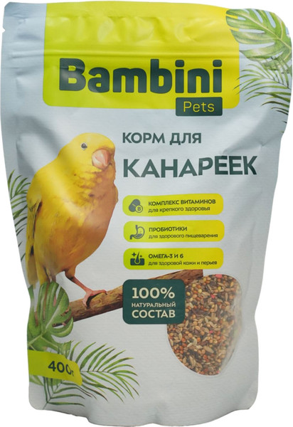 Изображение товара Корм для птиц Bambini Pets Для канареек (400г)