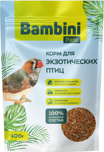 Изображение товара Корм для птиц Bambini Pets Для экзотических птиц (400г)