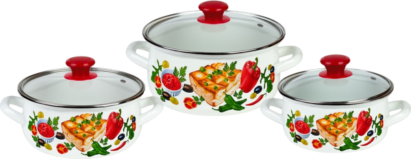 Изображение товара Набор кастрюль КМЗ Запеканка-1-Экстра / 61094 (белый)