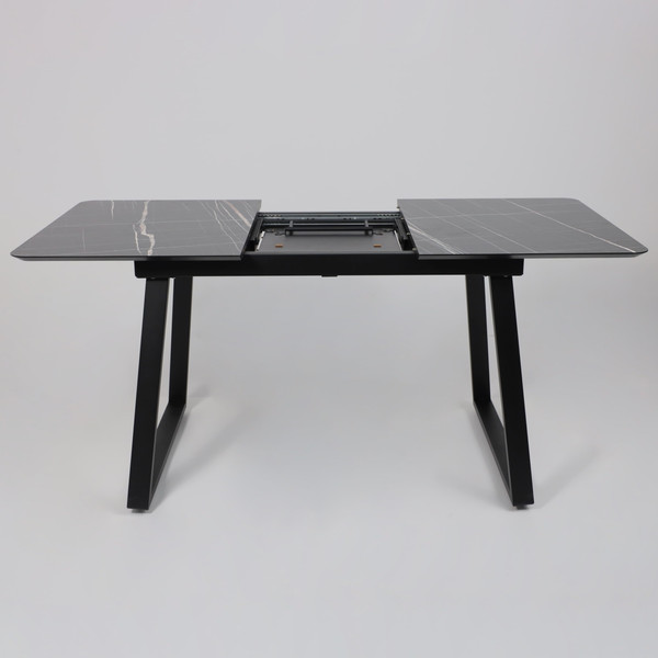 Изображение товара Обеденный стол LEPREMO AV 1208 HPL+МДФ раздвижной 1200-1600x800 (черный тунис/черный)