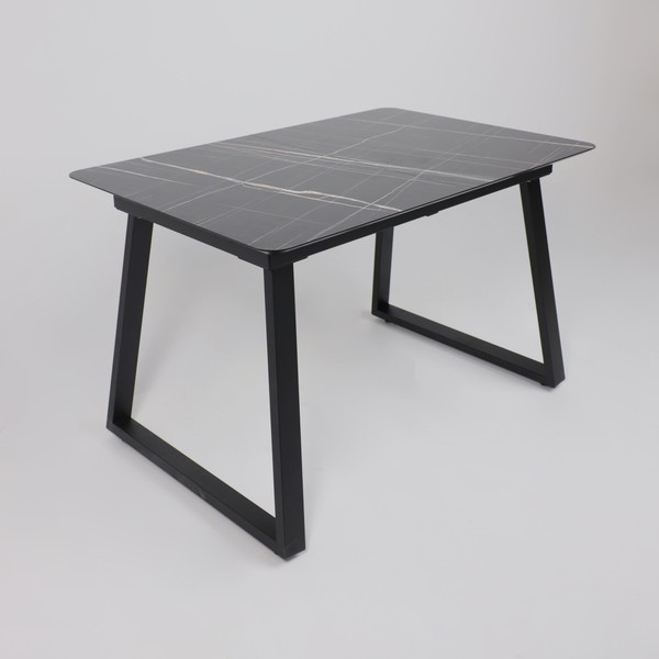 Изображение товара Обеденный стол LEPREMO AV 1208 HPL+МДФ раздвижной 1200-1600x800 (черный тунис/черный)