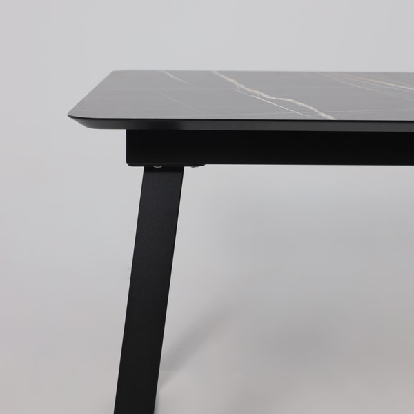 Изображение товара Обеденный стол LEPREMO AV 1208 HPL+МДФ раздвижной 1200-1600x800 (черный тунис/черный)