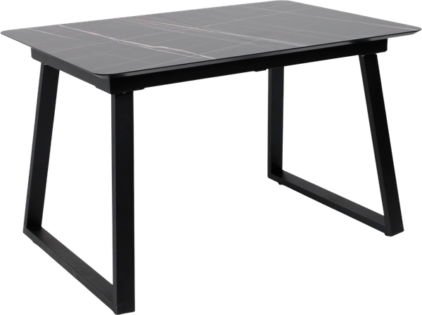 Изображение товара Обеденный стол LEPREMO AV 1208 HPL+МДФ раздвижной 1200-1600x800 (черный тунис/черный)