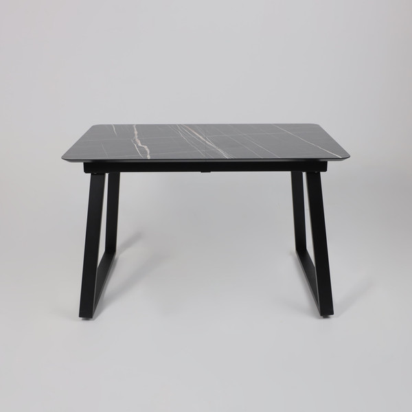 Изображение товара Обеденный стол LEPREMO AV 1208 HPL+МДФ раздвижной 1200-1600x800 (черный тунис/черный)