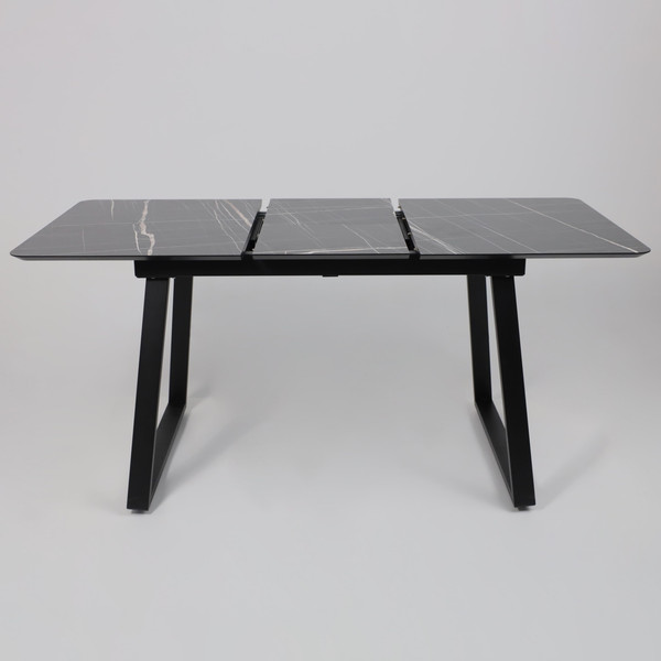 Изображение товара Обеденный стол LEPREMO AV 1208 HPL+МДФ раздвижной 1200-1600x800 (черный тунис/черный)